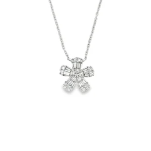 Floral Diamond Pendant Necklace