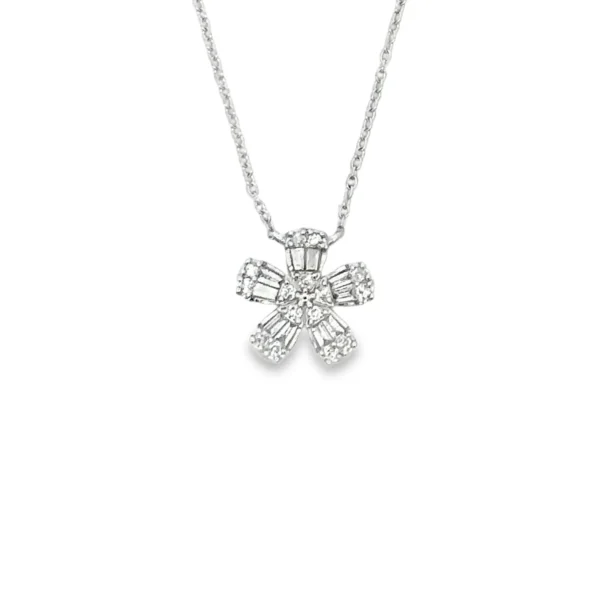 Floral Diamond Pendant Necklace
