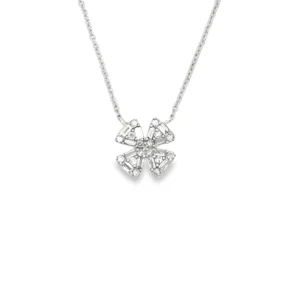 Floral Diamond Pendant Necklace