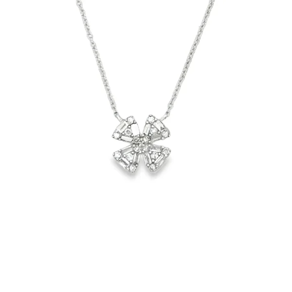 Floral Diamond Pendant Necklace