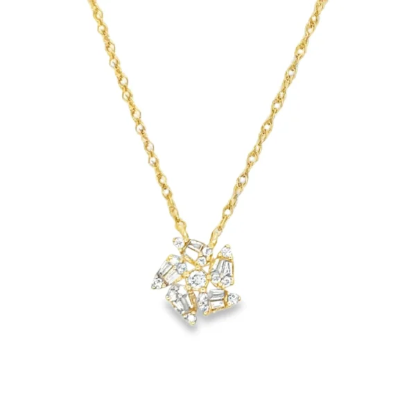Cluster Diamond Pendant Necklace