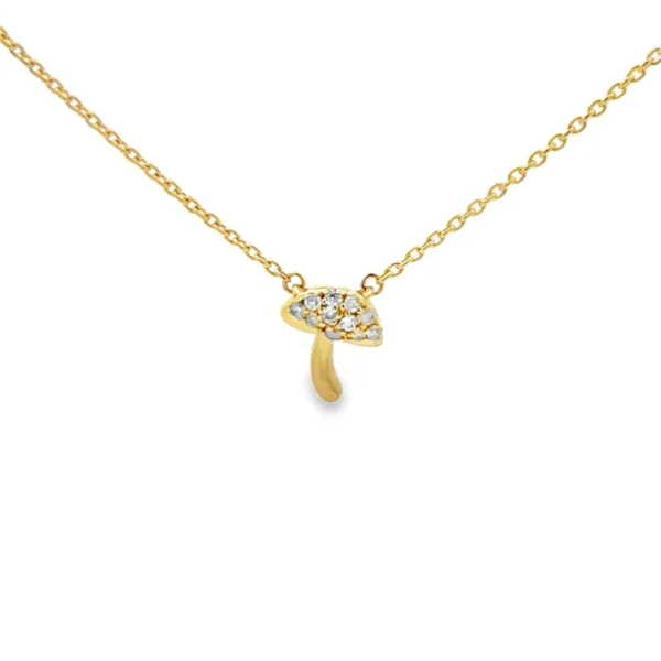 Mushroom Diamond Pendant Necklace