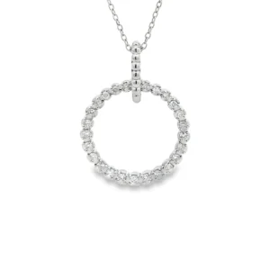 Circle Diamond Pendant Necklace
