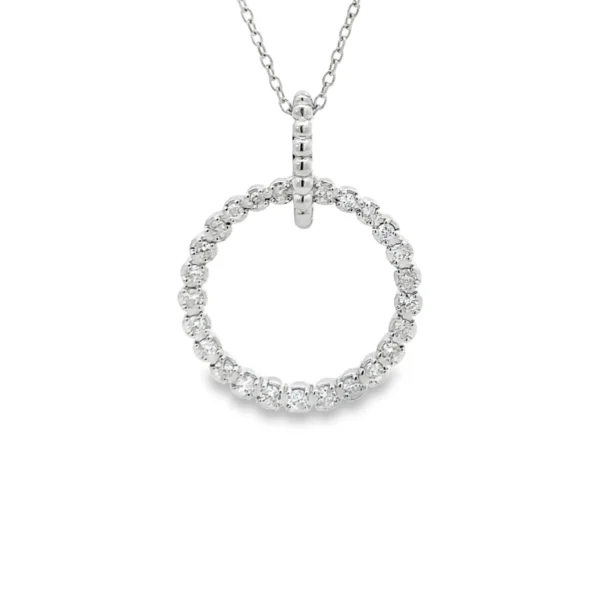 Circle Diamond Pendant Necklace