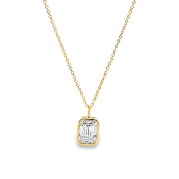 Emerald Diamond Pendant Necklace