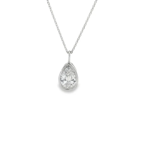 Pear Diamond Pendant Necklace