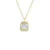Square Bezel Diamond Necklace