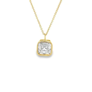 Square Bezel Diamond Necklace