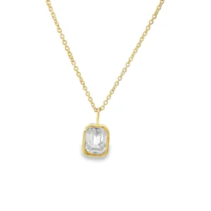 Emerald Cut Pendant Necklace