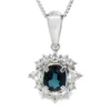Oval Sapphire Halo Pendant