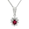Oval Ruby Diamond Necklace