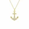 Diamond Anchor Pendant Necklace