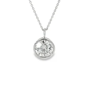 Round Bezel Diamond Necklace
