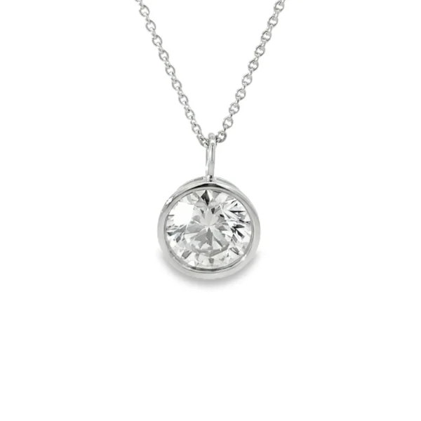 Round Bezel Diamond Necklace
