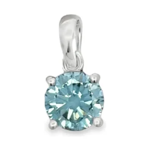 Round Blue Diamond Pendant