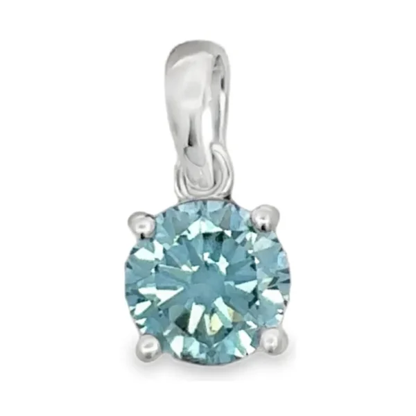 Round Blue Diamond Pendant