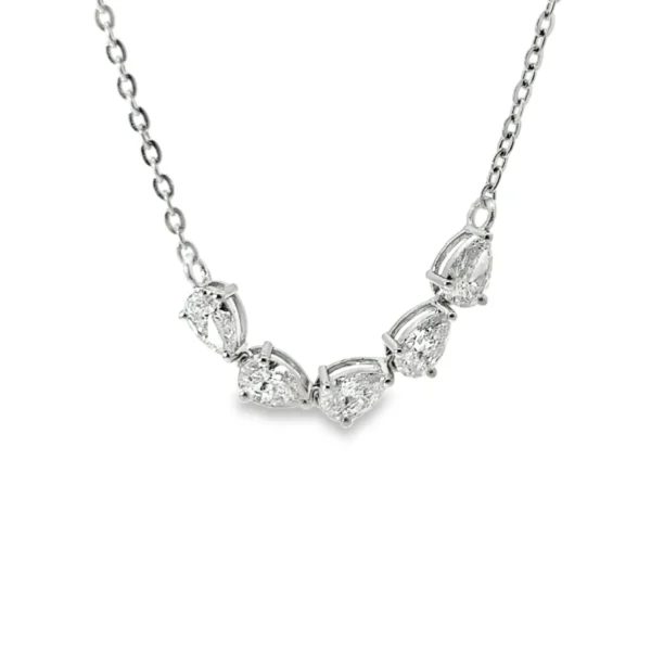 Pear Diamond Curve Necklace