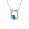 Emerald Cut Halo Necklace