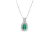 Emerald Halo Pendant Necklace