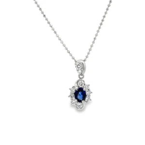 Sapphire Diamond Pendant Necklace