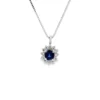 Sapphire Halo Pendant Necklace