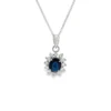 Oval Sapphire Halo Necklace
