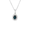 Oval Sapphire Halo Pendant
