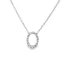 Oval Diamond Halo Pendant