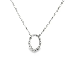 Oval Diamond Halo Pendant