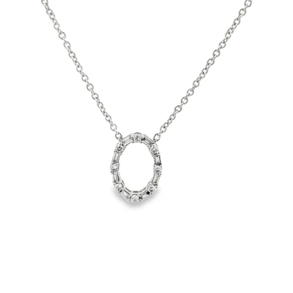 Oval Diamond Halo Pendant