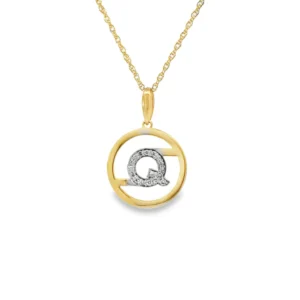 Initial Diamond Circle Necklace