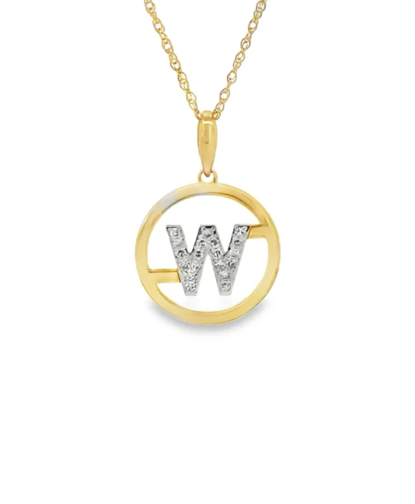 Diamond Initial W Pendant