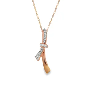 Diamond Ribbon Pendant Necklace