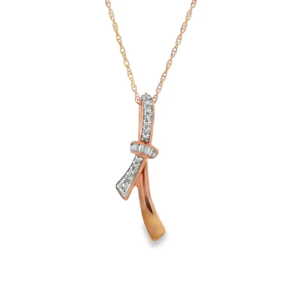 Diamond Ribbon Pendant Necklace