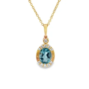 Oval Topaz Pendant Necklace