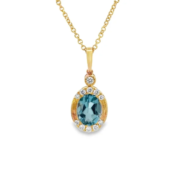 Oval Topaz Pendant Necklace