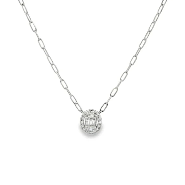 Halo Diamond Pendant Necklace