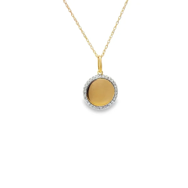 Circle Diamond Halo Necklace