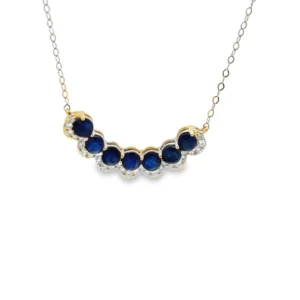 Curved Sapphire Bar Necklace