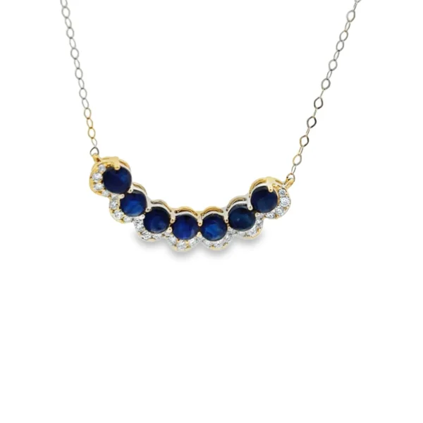 Curved Sapphire Bar Necklace