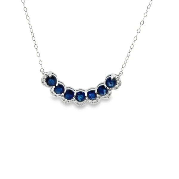 Curved Sapphire Diamond Necklace
