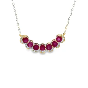 Curved Ruby Gemstone Necklace