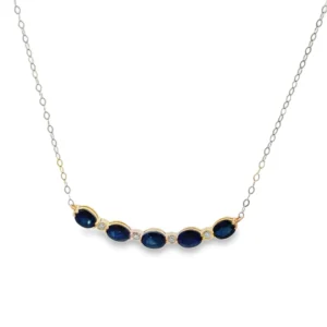 Sapphire Diamond Bar Necklace