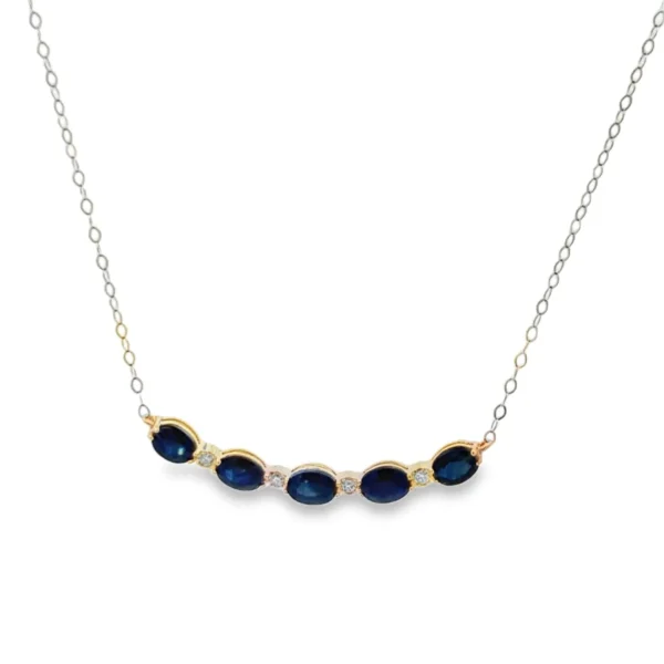 Sapphire Diamond Bar Necklace