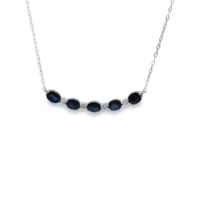 Sapphire Diamond Bar Necklace