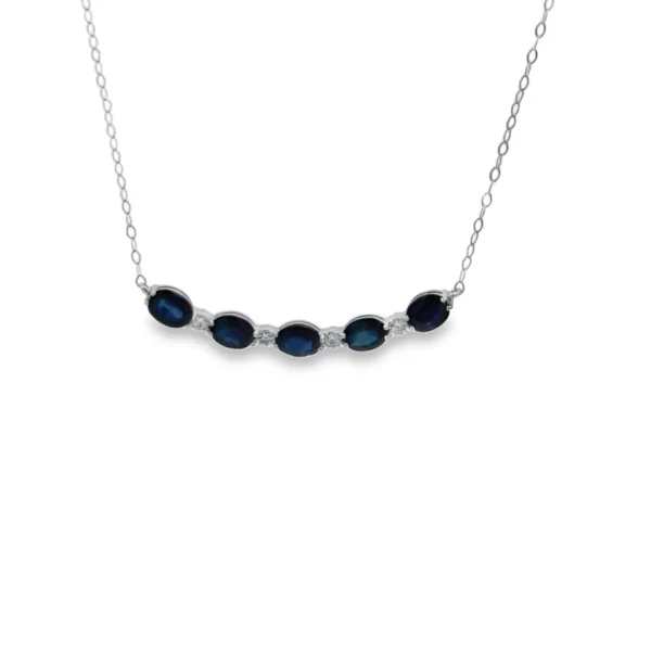 Sapphire Diamond Bar Necklace