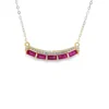 Baguette Ruby Bar Necklace
