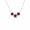 Three Stone Ruby Necklace