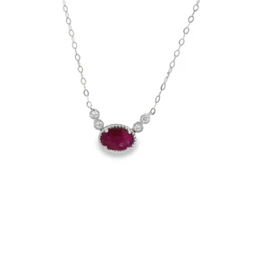 Oval Ruby Pendant Necklace