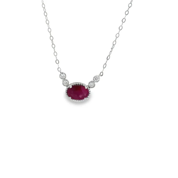 Oval Ruby Pendant Necklace